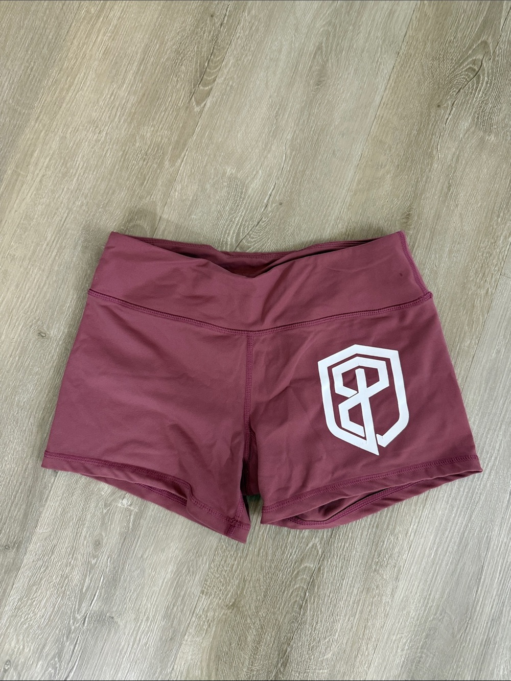 Born Primitive Maroon Athletic High-Rise Shorts with White Logo
